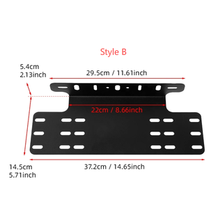 Support de fixation de plaque d'immatriculation pour pare-chocs avant de voiture, avec bande lumineuse LED, en alliage d'aluminium. - Product Image 2