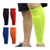 1 paire de chaussettes respirantes, pour le fitness, basket-ball, football, protection des mollets, antichoc, avec tampon en nid d'abeille