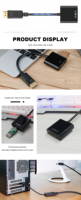 Convertisseur adaptateur DP HDTV 4K par paire torsadée, plaqué or, gaine PVC, blindage combiné, connexion mâle-femelle, pour ordinateur et téléviseur