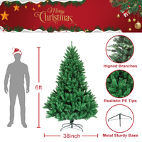 Arbre de Noël artificiel de 20 pieds de luxe d'intérieur de vente chaude de bricolage de couleurs vertes avec décoration