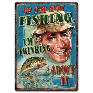 <span class=keywords><strong>Gone</strong></span> Fishing Wall Decor Custom Metal Tin Sign Lake House Decoraciones Man Cave Vintage Beach Photo Custom Text Photo Design - Product Image 3