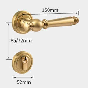 ลูกบิดประตูสีทองสำหรับประตูภายในไม้หลักหรูหราทันสมัยแตกต่างกัน - Product Image 3