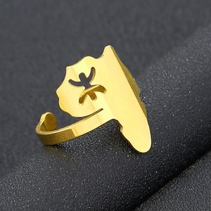 Bague de berbères en acier inoxydable pour femme et fille, bijou ethnique pour fête d'anniversaire - Product Image 3