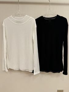 Maglietta a Maniche Lunghe Bicolore Bianca e Nera con Collo Rotondo e Doppio Strato per Uomo e Donna, Vendita all'Ingrosso - Product Image 4