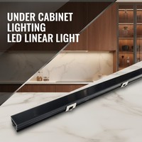 Éclairage linéaire LED pour armoire, profilé en aluminium intégré avec couvercle diffuseur noir/blanc YB1015-22-1