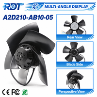 Ventilateur axial AC A2D210-AB10-05 400V triphasé 130W 3050 tr/min 210mm à pales métalliques pour refroidissement d'armoire d'onduleur – Pièce de rechange