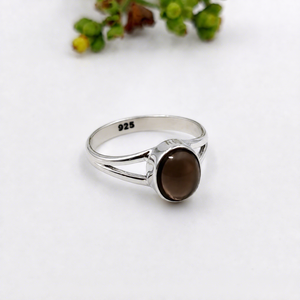 Natural Smoky Quartz <b>Ring</b> 925 Sterling Silver <b>Ring</b> Handmade Gemstone <b>Ring</b> <b>Split</b> Band <b>Ring</b> Wholesale Jewelry - Product Image 1