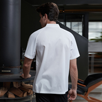 Veste de chef unisexe en mélange coton-polyester avec logo personnalisé et impression numérique pour restaurants et bars