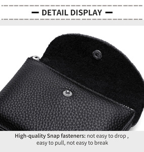 本革男性財布女性用ミニダブルレイヤーIDクレジットカードホルダーコイン財布ポーチ収納バッグショートビジネス財布 - Product Image 6