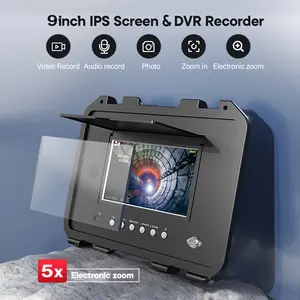 360 회전 하수관 검사 카메라 9 "I nch IPS + 1080P 화면 + 512HZ 송신기 + 미터 카운터 + 키보드