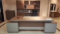 Bureau de direction en bois de haute technologie et de luxe - Mobilier de bureau commercial moderne pour PDG et directeur