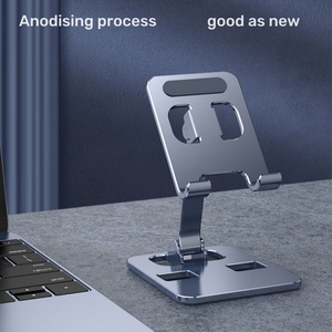 Soporte plegable de aluminio y aleación para teléfono móvil Soporte flexible y de apoyo para uso en escritorio Compatible con teléfonos inteligentes - Product Image 5