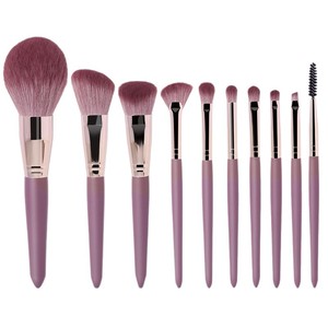 Kit de 10 pinceaux de maquillage pour les yeux, nouveau style, manche en bois, poils synthétiques, ensemble complet d'outils de beauté, vente en gros - Product Image 5