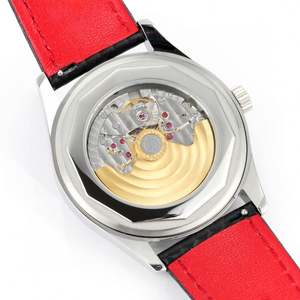 Montre automatique de luxe pour homme et femme, style sportif et habillé, cadran à motif carbone, accents rouges, chiffres lumineux, montre mécanique - Product Image 6