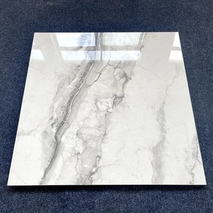 Gạch lát nền men sứ mài bóng giả đá cẩm thạch trắng hiện đại 60x60 — ảnh 1