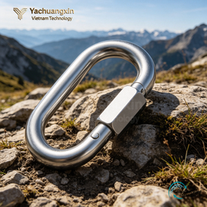 Heavy Duty O-Shape Stainless Steel Snap Hook <b>Hammock</b> Carabiner Climbing Snaps with Screw Locking Gate for Hiking and Climbing - Product Image 2