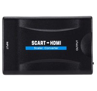 Adaptateur convertisseur SCART vers HDMI 1080p, adaptateur audio-vidéo avec alimentation pour HDTV, DVD, décodeur, plug-and-play avec câble USB