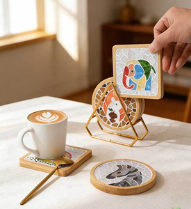 Kit de mosaïque DIY pour dessous de verre, idée cadeau artisanal pour adultes et amateurs de loisirs créatifs, décoration d'intérieur, forme d'animal mignonne pour la décoration de la maison - Product Image 3