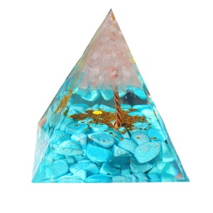 <b>Crystal</b> <b>Tree</b> Pyramid Resin Epoxy Craft 5cm 6cm Turquoise Rose Quartz Feng Shui Desktop Ornament Gift - Product Image 5