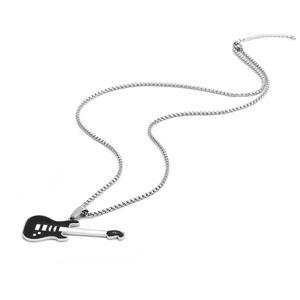 Collar con colgante de guitarra de esmalte colorido al por mayor, collar de guitarra eléctrica de acero de titanio para amantes de la música - Product Image 3
