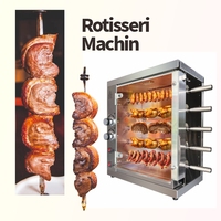 Elektrische draairooster oven voor kip, commerciële braadmachine voor kip, elektrische grill, verticale vlees BBQ kip rotisserie oven