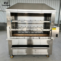 Grill rotatif brésilien en acier inoxydable commercial, machine à churrasco automatique pour la restauration