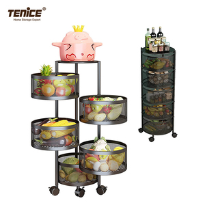 Tenice – étagères de rangement rotatives pour la cuisine, organisateur de paniers amovibles à 4 niveaux <span class=keywords><strong>sur</strong></span> roulettes - Product Image 6