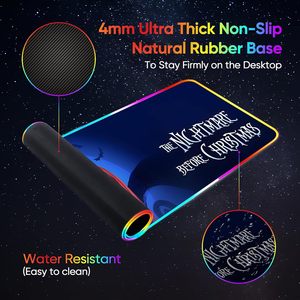 RGB sọ chuột Pad cơn ác mộng trước khi giáng sinh lớn chơi game Mousepad với 14 chế độ chiếu sáng Non-Slip bàn phím máy tính bàn mat - Product Image 3