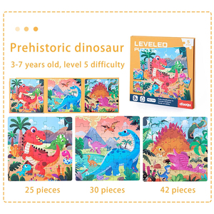 Livre de puzzle magnétique dinosaure 3-en-1, jouet éducatif avancé <span class=keywords><strong>pour</strong></span> les enfants de 3 ans et plus, avec 25/30/42 pièces - Product Image 3