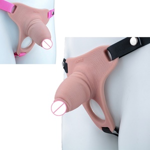 ANOSX Triangular Silicone Real Penis Hollow <b>Dildo</b> Set Strapon Male Cock Cb Lock Sex Toy Couple Transvestite Chastity Penis Cover - Product Image 3