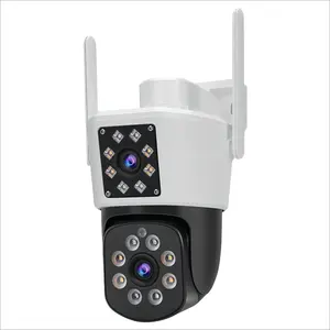 Dual Lens 2 Way Audio 2.4 GHz WiFi Motion Detection Two-Way Audio IP65 7 Day Free Cloud/SD PTZ Security Full HD WiFi Camera 360