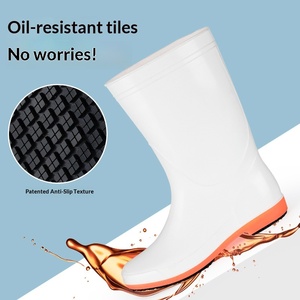 Zapatos de Trabajo para Chef con Suela de Goma Antideslizante Especial para Cocina y Cafetería, Botas de Trabajo Unisex Impermeables y Resistentes al Aceite para Fábricas de Alimentos - Product Image 1