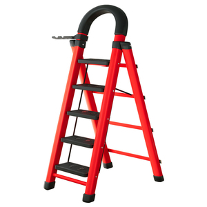 Scala Pieghevole in Acciaio a 5 Gradini Multiuso a Basso Prezzo, Salvaspazio, Resistente alla Ruggine, Portatile per Uso Domestico - Product Image 4