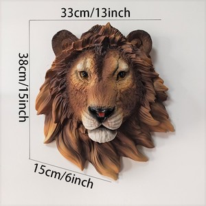 Decoración de Pared con Cabeza de Animal 3D en Oferta, Escultura de Resina para Montar en la Pared con Cabeza de Tigre o León, 2 Tamaños, Decoración Realista de Vida Silvestre para el Hogar o Bar - Product Image 3