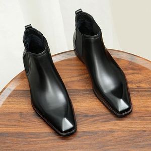 Botas Martin de Estilo Británico a la Moda 2025 - Botas de Tobillo de Cuero Genuino con Forro de Lana Cálida para Hombre - Product Image 4