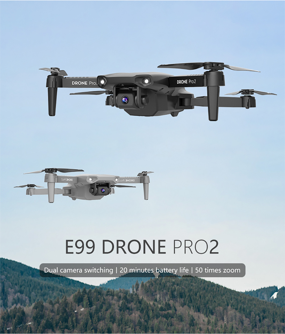 Newest E99 RC Drones With Camera 720P or 4K hd Camera Wifi FPV Optical Flow Positioning 20mins Flight Foldable Dron