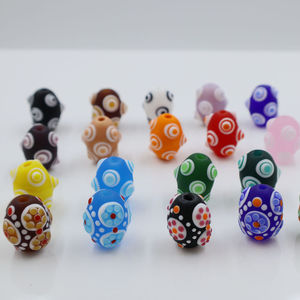 Ciondoli con Perle Artigianali Lunghe Ovali in Vetro a Lume Puntinato Opaco Satinato per Collana Colorata Personalizzata Creazione <span class=keywords><strong>Gioielli</strong></span> Vetro di <span class=keywords><strong>Murano</strong></span> Soffiato - Product Image 6
