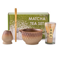 Ensemble de théière et fouet à matcha de style japonais Star Diamond, bol à thé en céramique gaufré, fouet, base et support pour brosse pour la cérémonie du thé