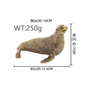 アンティークスタイル真鍮アシカオーナメント海洋生物モデル展示イルカ工芸品ギフト & 収集品 - Product Image 3