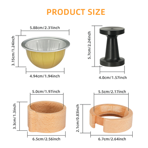 1 kit de dosettes de café réutilisables compatible avec les filtres <span class=keywords><strong>Vertuo</strong></span> Makers avec couvercles scellés en feuille et support de remplissage et inviolable double face - Product Image 3