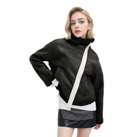 Baseball en peau de mouton volant Patchwork camionneur été Faux Premium fit Rexine fait hauts uniques veste de moto en cuir