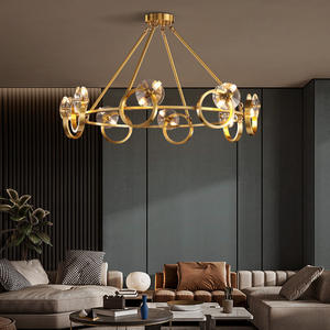 Lustre en cristal de style nordique de luxe avec hauteur réglable et taille moyenne pour salon, salle à manger, chambre à coucher - Product Image 2