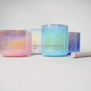 Cuenco de Cuarzo Transparente Q're Color para Sonoterapia, Instrumento de Sanación con Sonido Cósmico, Cuenco de Cristal Transparente Colorido para Baño de Sonido - Product Image 1