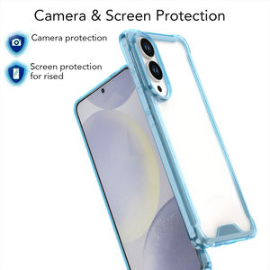 Прозрачные жесткие акриловые прозрачные чехлы для мобильных телефонов Samsung <span class=keywords><strong>Galaxy</strong></span> S25 S24 Plus Ultra FE TPU Edge анти-желтая задняя крышка - Product Image 4