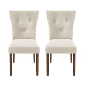 DB Contemporary Midcentury Design Set of 2 Cream Upholstered Kitchen & <b>Dining</b> Room <b>Chairs</b> Made PU Leather for Living Room Use - Product Image 3