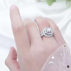 Designer 925 Sterling Silver Moissanite <b>Diamond</b> <b>Ring</b> Wedding Bridal Lab Grown <b>Diamond</b> Collection - Product Image 2