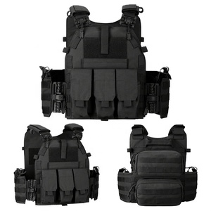 MASTTAC سترة تكتيكية مخصصة من النايلون 500D، حقيبة صدرية سوداء متعددة الوظائف للاستخدام الخارجي، معدات حماية شخصية - Product Image 5