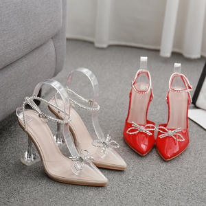 CSS17 cristalli farfalla fibbia IN PVC sandali <span class=keywords><strong>scarpe</strong></span> <span class=keywords><strong>con</strong></span> tacco di vino per le donne - Product Image 5