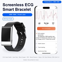Bracelet intelligent sans écran E900 IP68 étanche avec ECG et HRV, 120+ modes d'exercice, bracelet tressé, suivi de la santé et du fitness pour hommes et femmes