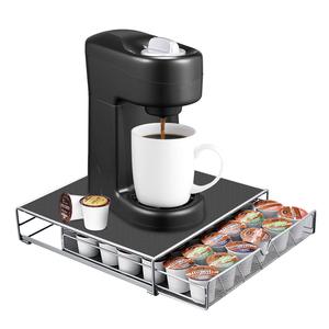 Storage Stackable Metal Coffee Pod Holder Put 36 Pieces Capsule K-cup Coffee Capsule Holder with Drawer